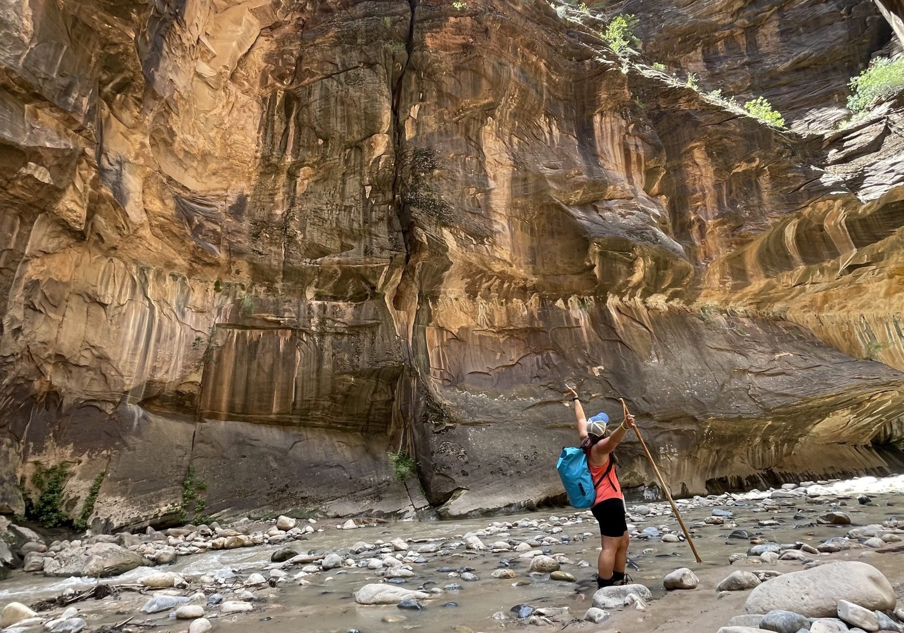 Jessie McClafin hiking outdoors.